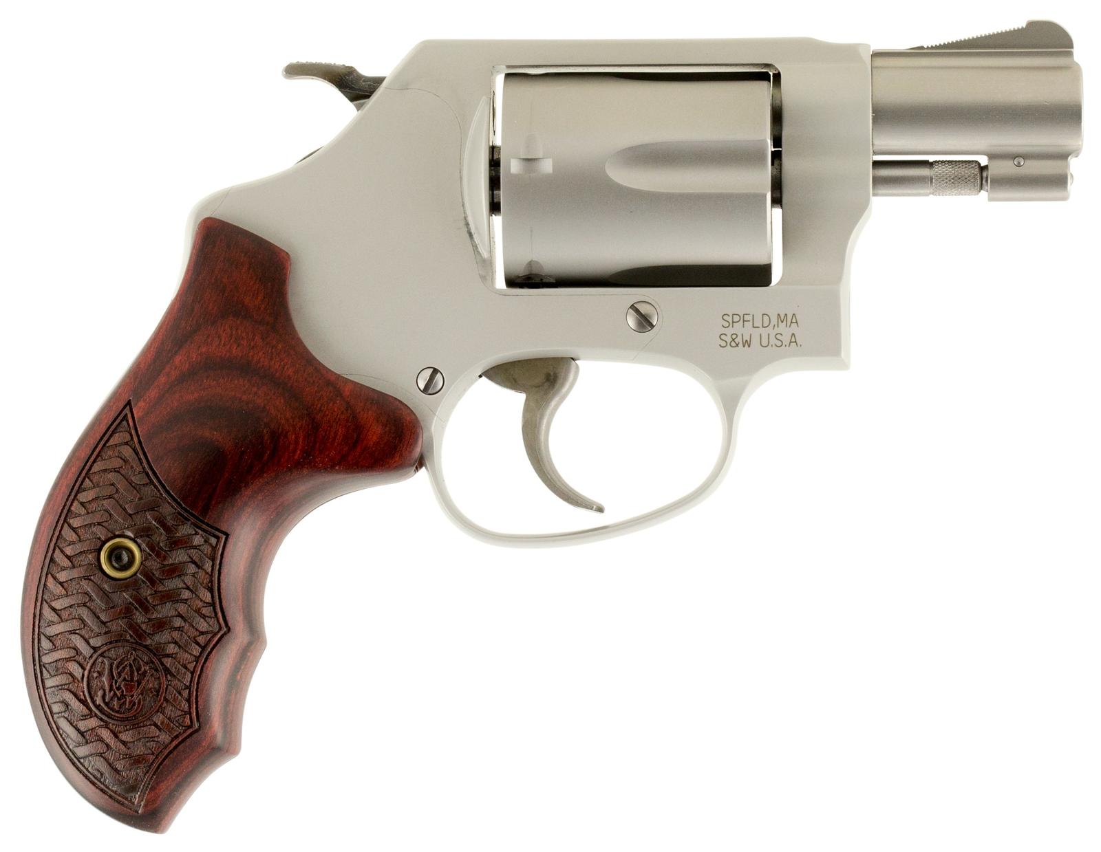 Smith & Wesson 170349 Model 637 Performance Center Enhanced Action 38 S&W Spl +P 5 Shot 1.88" Stainless Steel Barrel/Cylinder, Matte Silver Aluminum Alloy J-Frame, Custom Wood Grip, Internal Lock