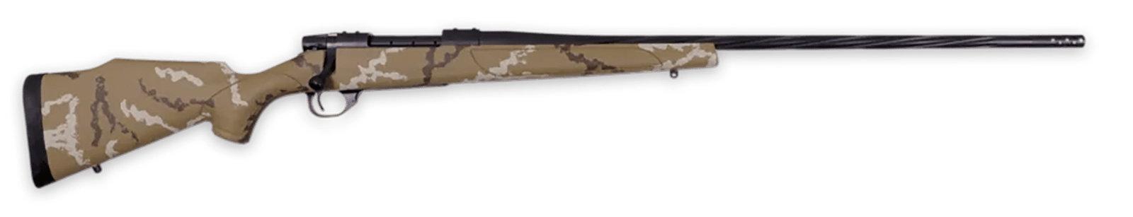 Weatherby VHH65PPR6B Vanguard Outfitter Full Size 6.5 PRC 3+1 24" Black Cerakote #2 Contour Threaded Barrel & Drilled & Tapped Steel Receiver, Tan w/Brown & White Sponge Synthetic Stock