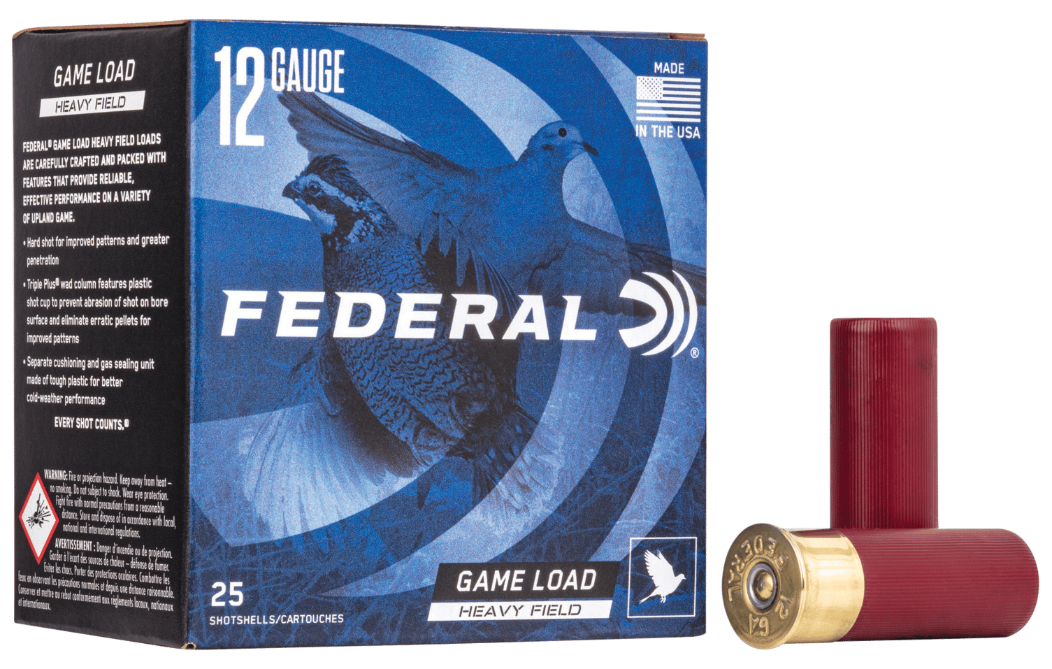 Federal H1236 Game-Shok Heavy Field 12Gauge 2.75" 1 1/8oz 6Shot 25 Per Box/10 Case