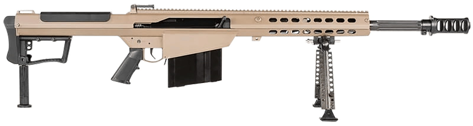 Barrett 18066 M107A1  50 BMG 20" 10+1 Flat Dark Earth Cerakote Flat Dark Earth Fixed with Sorbothane Recoil Pad Stock Black Polymer Grip