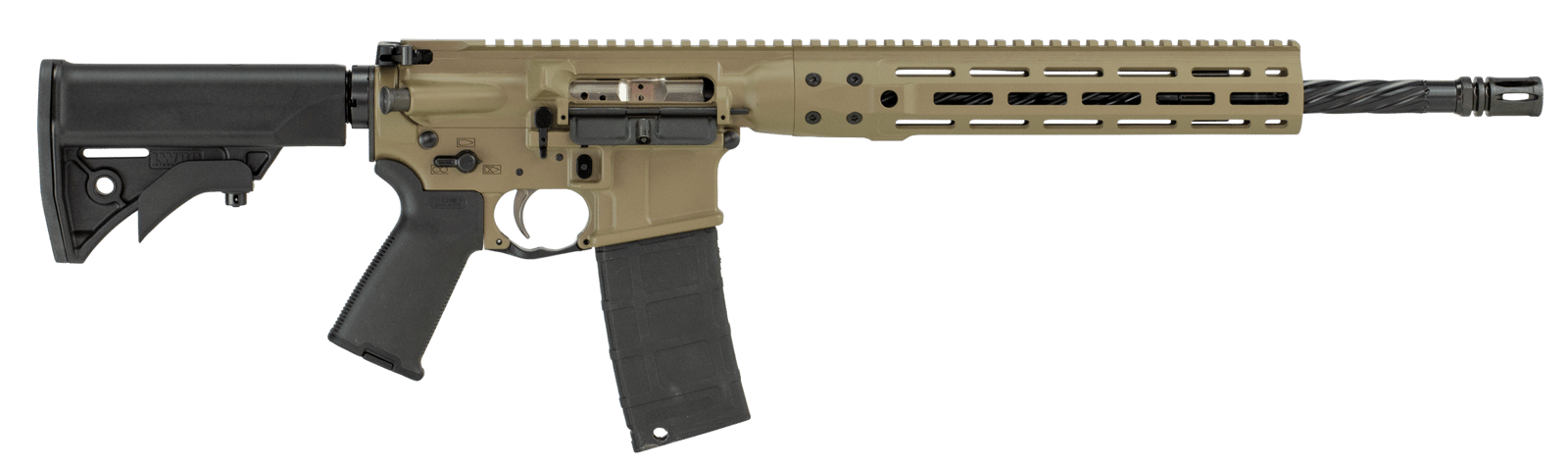 LWRC ICDIR5CK16ML Individual Carbine Direct Impingement 5.56x45mm NATO 30+1 16.10" Barrel, Exclusive Flat Dark Earth Anodized Receiver, A2 Flash Hider, 6 Position Stock, Magpul MOE Grip, Optics Ready