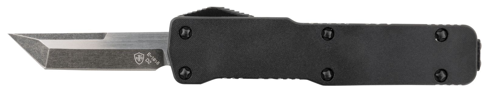 Templar Knife CABR221 Premium LW Micro 1.85" OTF Tanto Plain Black Oxide Stonewashed D2 Steel Blade, 3.50" Black Aluminum Handle, California Legal