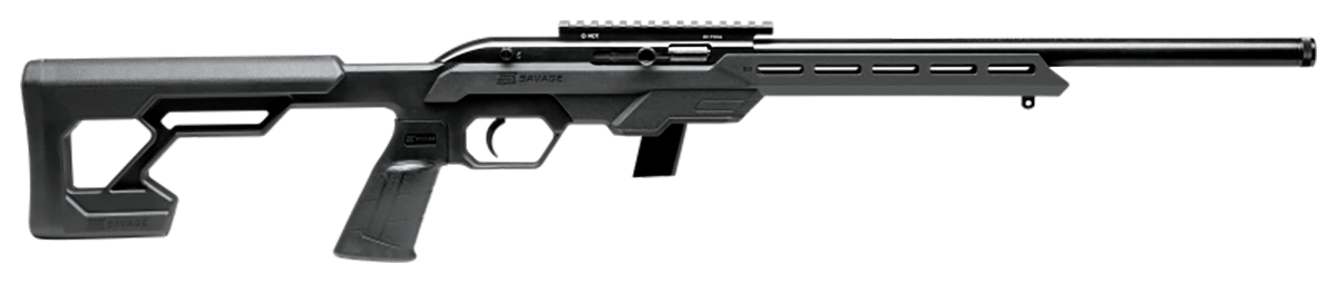 Savage Arms 45120 64 Precision Full Size 22 LR 20+1 16.50" Matte Black Heavy Threaded Barrel, Matte Black Picatinny Rail Carbon Steel Receiver, M-LOK Handguard, Black Chassis Synthetic Stock, Right Ha