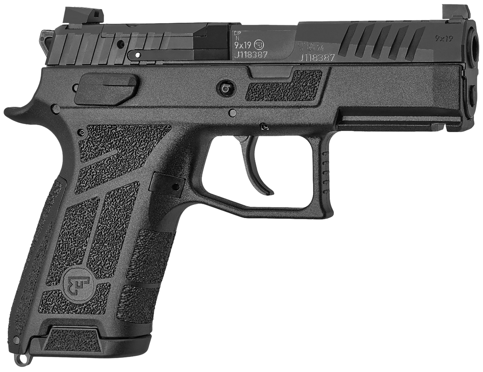 CZ-USA 01660 P-09 C Nocturne Compact Frame 9mm Luger 10+1 3.74" Black Steel Barrel, Black Optic Cut/Serrated Steel Slide, Black Polymer Frame w/Picatinny Rail, Textured Grip