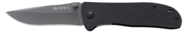 CRKT 6450K Drifter  2.88" Folding Plain Gray TiCN 8Cr14MoV SS Blade/Black G10 Handle Includes Pocket Clip