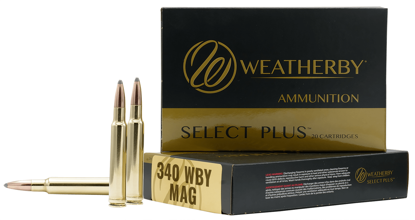 Weatherby B340225TTSX Select Plus  340WthbyMag 225gr Barnes Tipped TSX Lead Free 20 Per Box/10 Case