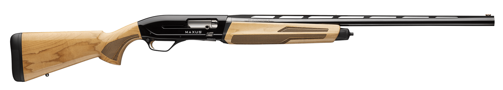Browning 011778205 Maxus II Hunter Full Size 12 Gauge Semi-Auto 3" 4+1 26" Matte Blued Vent Rib Barrel, Matte Black Aluminum Receiver, Adjustable Shim Gloss AAAA Maple Wood Stock