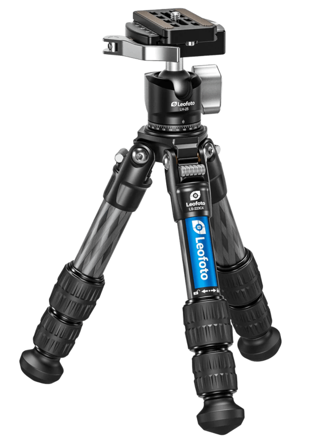Leofoto Usa LS-223CX+LH-25  Carbon Fiber Tripod Black Aluminum