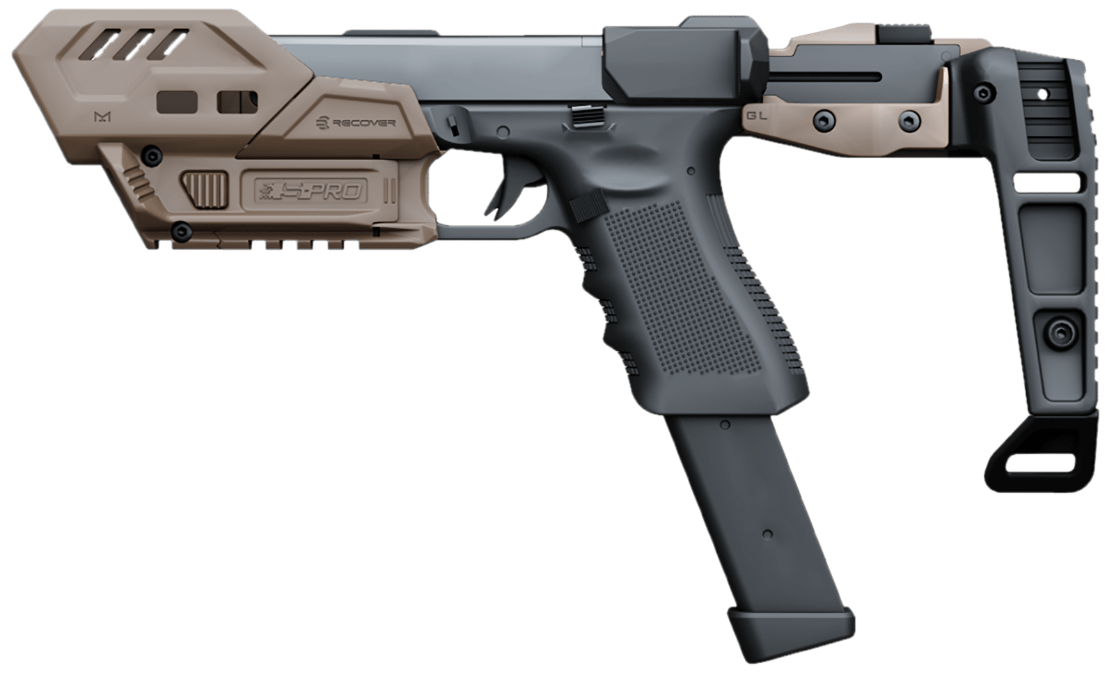 Recover Tactical SPROMGB02 S-Pro MG Conversion Kit For Glock Tan