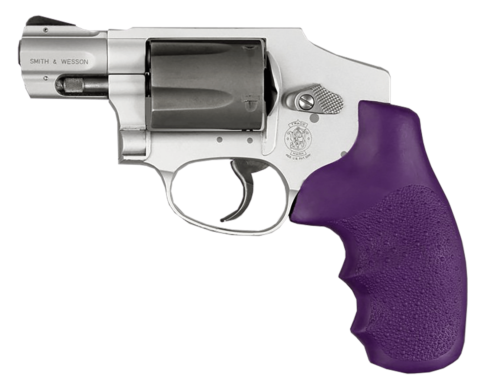 Hogue 60006 OverMolded Monogrip Cobblestone Purple Rubber with Finger Grooves for S&W J Frame with Round Butt