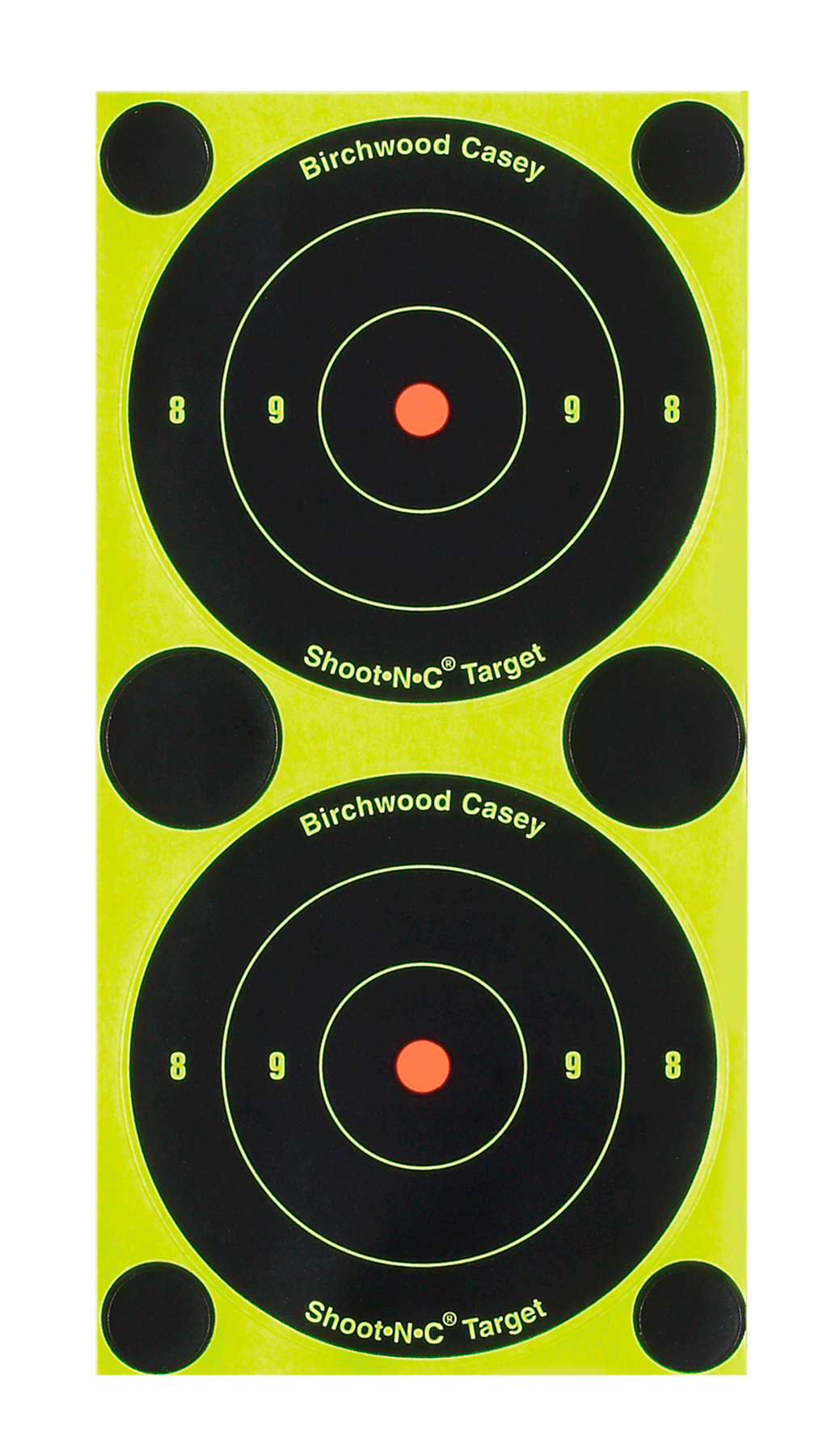 Birchwood Casey 34375 Shoot-N-C Reactive Target Self-Adhesive Paper Black/Yellow 3" Bullseye 240 Pack