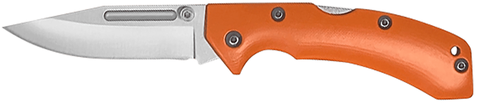 AccuSharp 712C Lockback  3" Folding Clip Point Plain Stainless Steel Blade/Blaze Orange G10 Handle Includes Allen Wrench