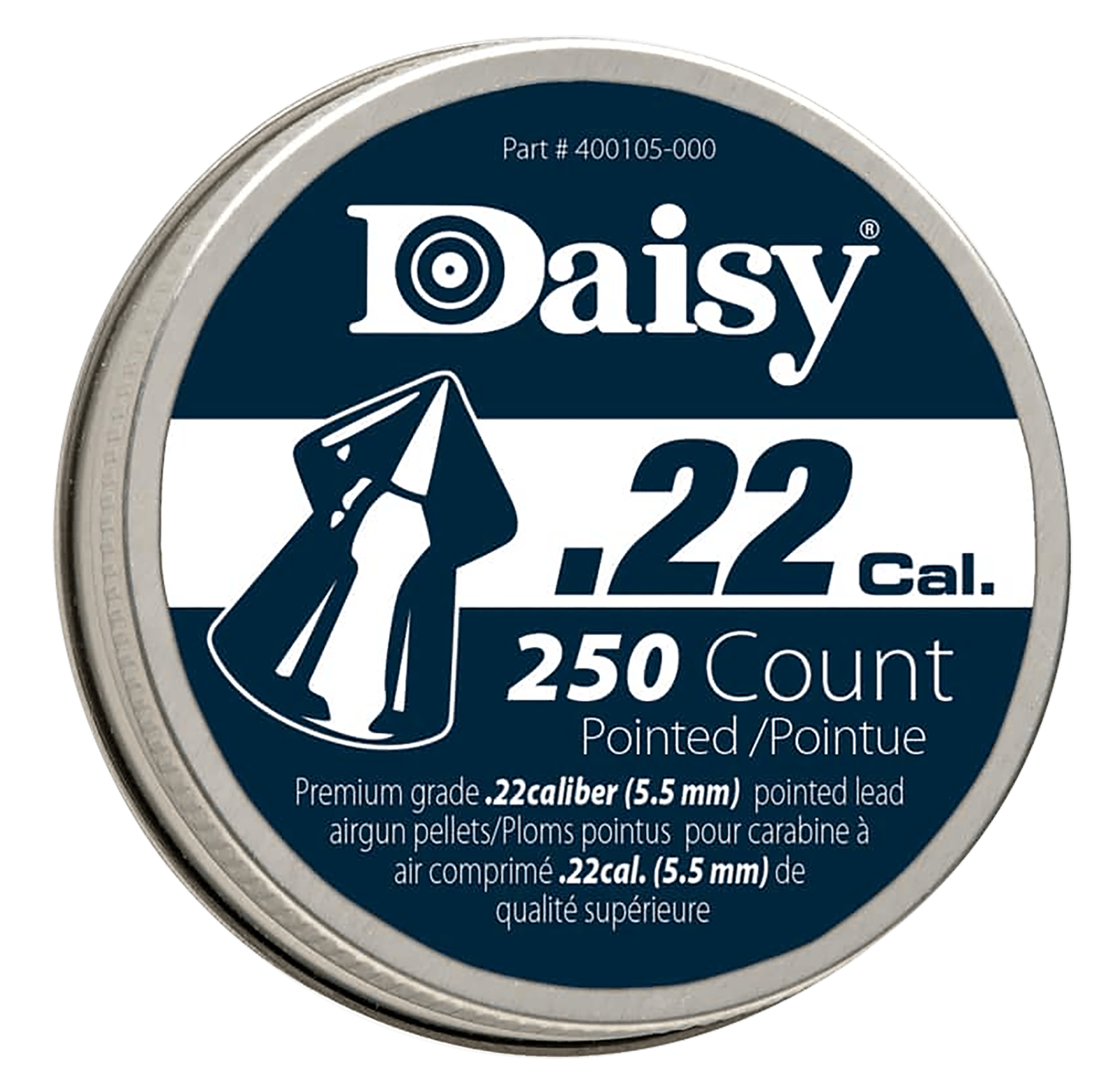 Daisy 997922512 PrecisionMax Premium 22 Lead Pointed Field Pellet 250/Tin