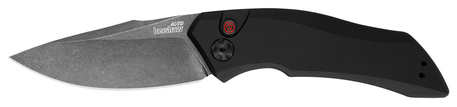 Kershaw 7100BW Launch 1 3.40" Folding Drop Point Plain Black Oxide Blackwash CPM 154 SS, Blade Black Aluminum Handle