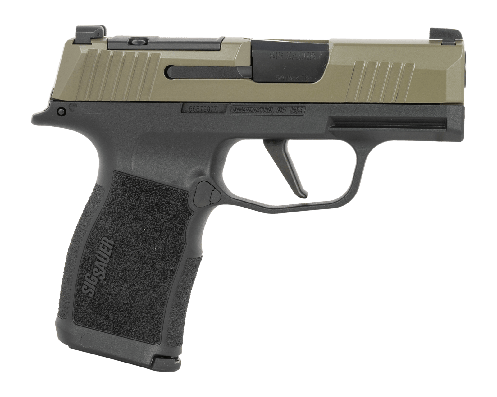 Sig Sauer 365X9GXR3P P365X  Micro-Compact 9mm Luger 12+1 3.10" Black Moss Green Stainless Steel Optic Ready/Serrated Slide, Black Stainless Steel Frame w/Accessory Rail, Textured Grip, RMSc Footprint