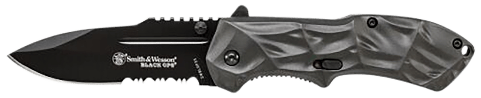 Smith & Wesson Knives SWBLOP3CP Black Ops  3.40" Folding Tanto Plain 4034 SS Blade Aluminum Handle Includes Pocket Clip