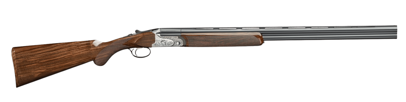 Rizzini USA 2203-41028 Aurum EVO 410 Gauge Break Open 3" 2rd 28" Black Over/Under Vent Rib Barrel, Coin Anodized Receiver Engraved w/Game Scene, Fixed Turkish Walnut Stock w/Prince of Whales Grip