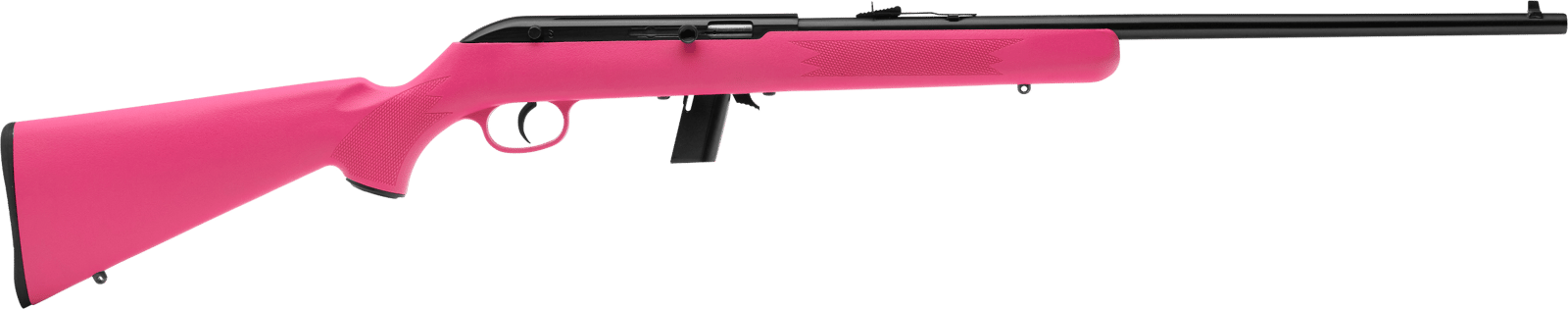 Savage Arms 40218 64 F Full Size 22 LR 10+1 21" Matte Black Carbon Steel Barrel, Matte Black Grooved Carbon Steel Receiver, Pink Fixed Synthetic Stock, Right Hand