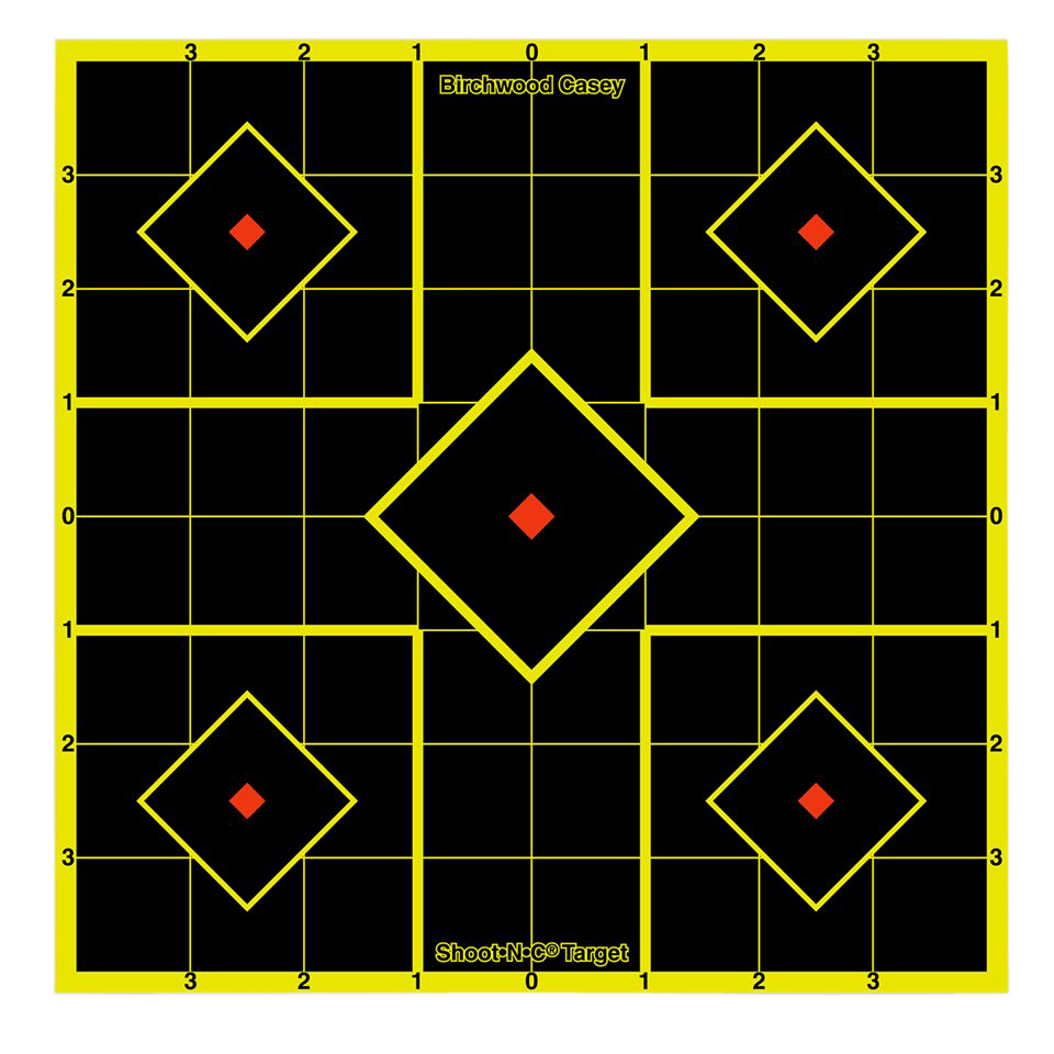 Birchwood Casey 34112 Shoot-N-C Reactive Target Self-Adhesive Paper Multi Color 8" 5-Diamond 15 Pack