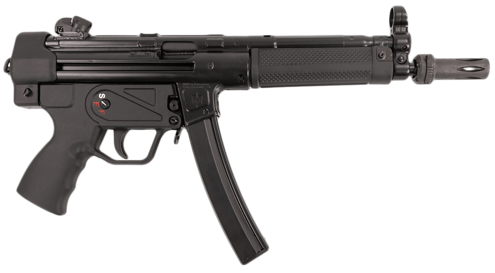 MAC 12750004 5  9mm Luger 30+1 8.90" Black Phosphate Steel Threaded Barrel, Black Phosphate Optics Ready Receiver/Frame, Black Grip, Ambidextrous