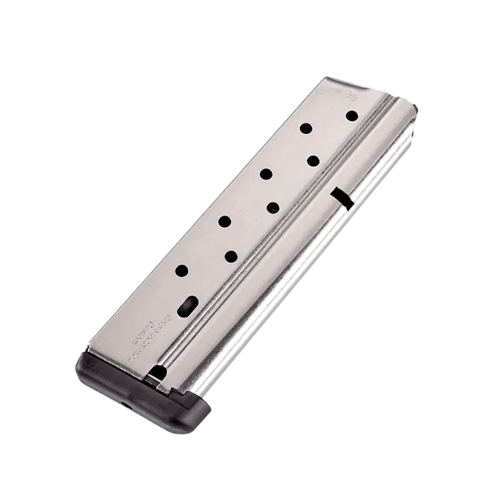 CMC Products 13111 Power Mag  10rd 38 Super Fits 1911 Government Stainless Steel w/ Black Base Pad
