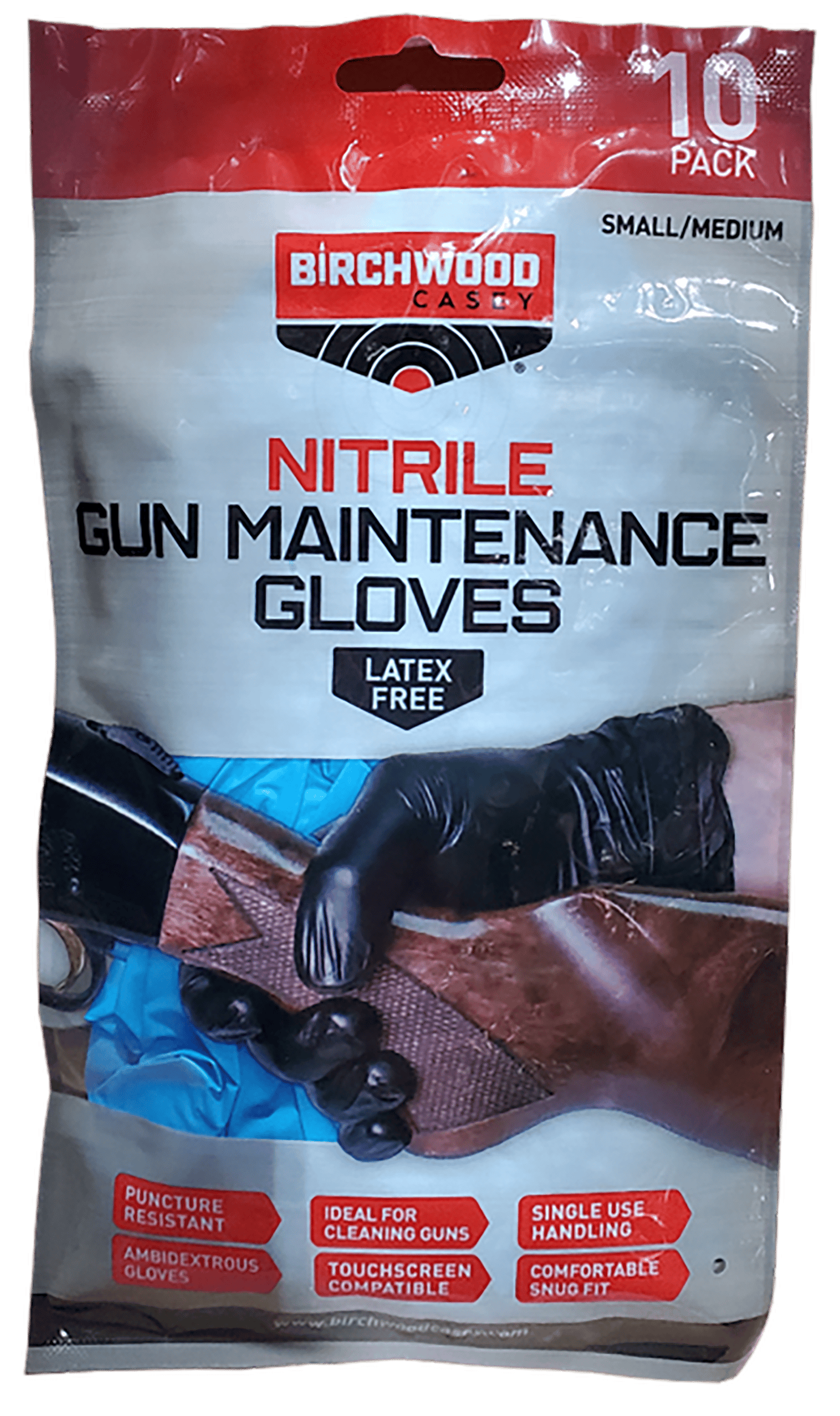 Birchwood Casey NGLVS-M Nitrile  Black Sm/Med 10 Pack