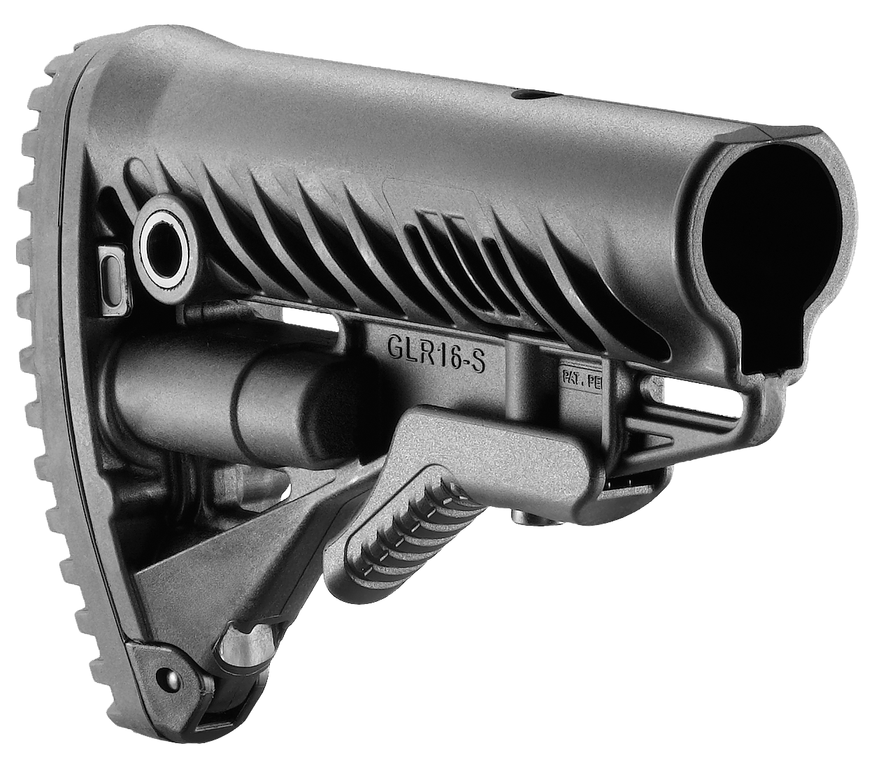 FAB Defense FXGLR16B GLR-16  Buttstock for AR-15/ M16/ M4 Fixed Storage Compartment & Anti-Rattle Mechanism Black Polymer