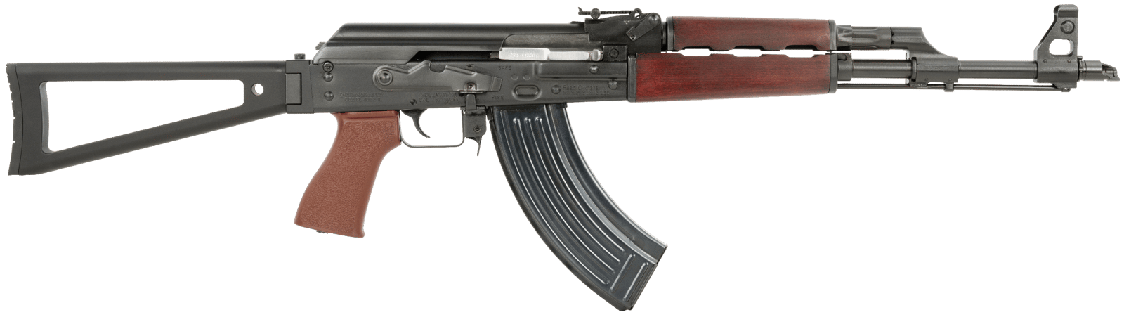 Zastava Arms Usa ZR7762RTF ZPAPM70  7.62x39mm 30+1 16.30" Black Chrome Lined Steel Barrel, Black Serbian Red Wood Handguard, Black Synthetic Folding Triangle Stock, Black Synthetic Grip