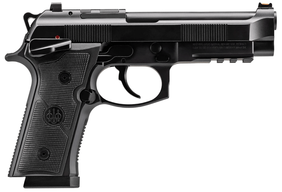 Beretta USA J92XFMSDA21 92GTS  9mm Luger 18+1 4.70" Black Inox Steel Barrel, Black Cerakote Optic Ready/Serrated Steel Slide + Aluminum Frame w/Beavertail & Picatinny Rail, Ambidextrous