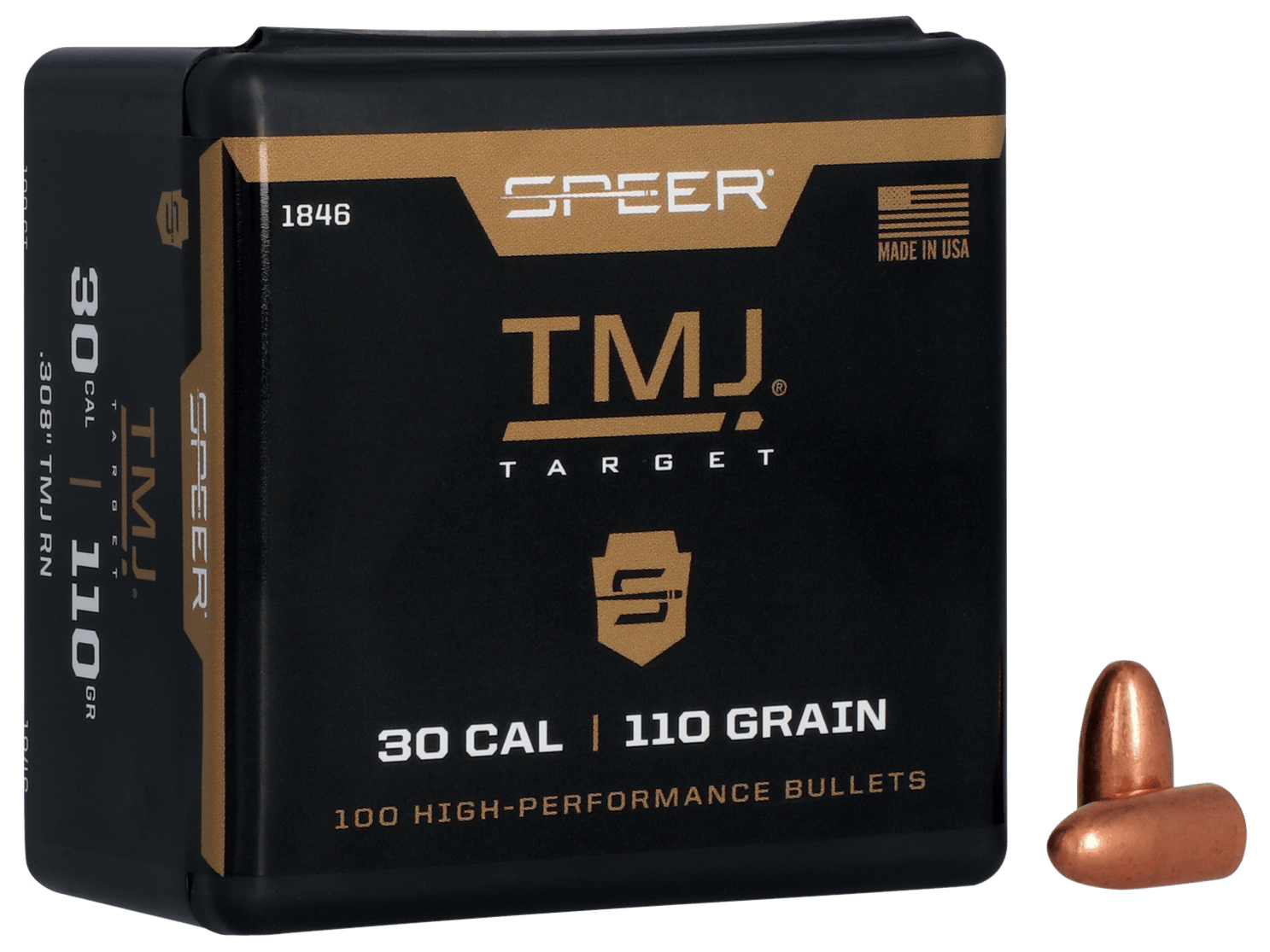 Speer 1846 TMJ  30Cal 110gr Total Metal Jacket Round Nose 100 Per Box/5 Case