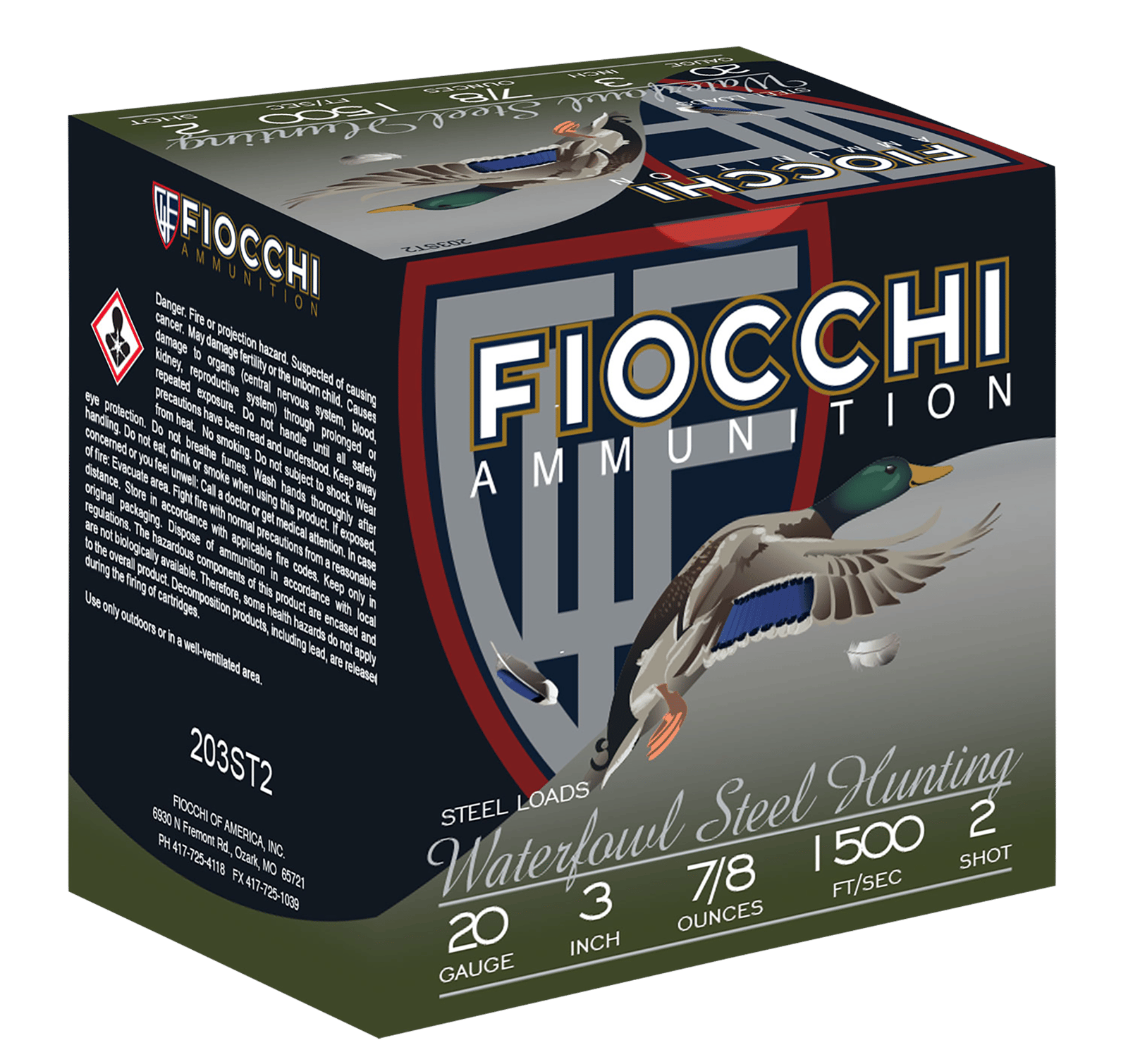 Fiocchi 203ST2 Flyway  20Gauge 3" 7/8oz 2Shot 25 Per Box/10 Case