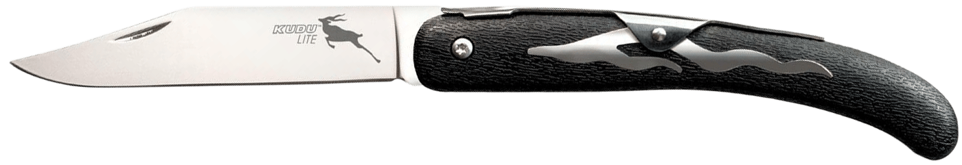 Cold Steel CS20KJ Kudu Lite 4.25" Folding Plain Polished 5Cr15MoV SS Blade/Black Woodgrain Zy-Ex Handle