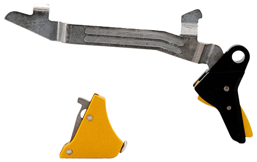Timney Triggers ALPHAGLOCK5 Alpha Competition 9mm Luger/40 S&W/22 LR, Gold Straight Trigger, Compatible w/Glock Gen5 & Glock 44