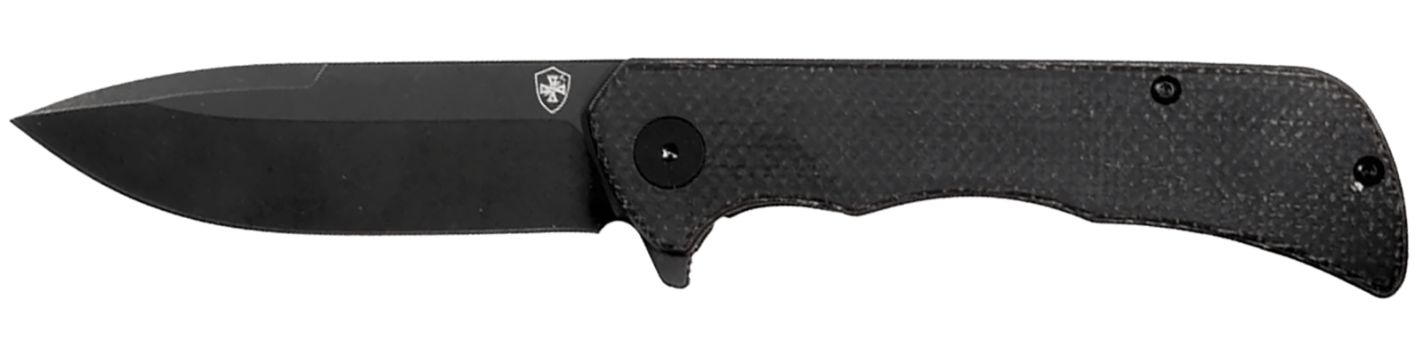 Templar Knife PFMBK321 Paladin  3.27" Folding Drop Point Plain Black Powder Coated D2 Steel Blade, 4.40" Black Micarta Handle