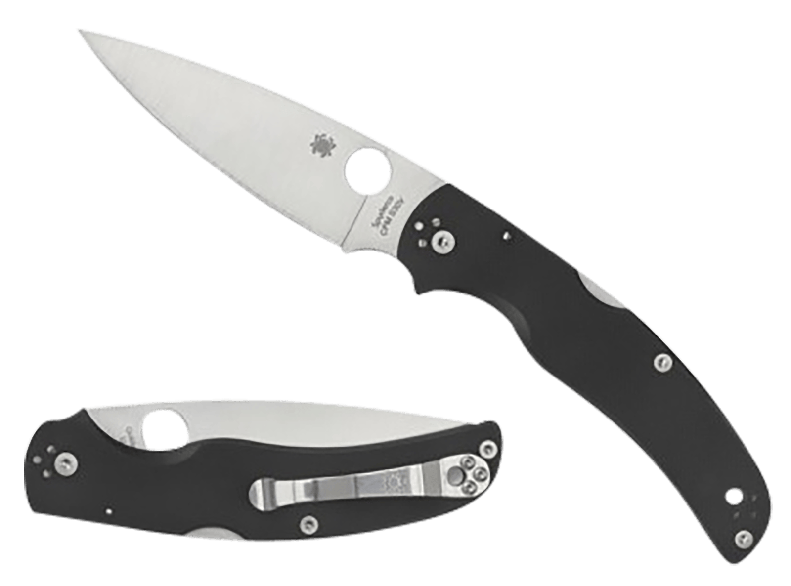 Spyderco C244GP Native Chief Lightweight 4.02" Folding Plain Stonewashed CTS BD1N SS Blade/Black Textured FRN Handle Includes Pocket Clip