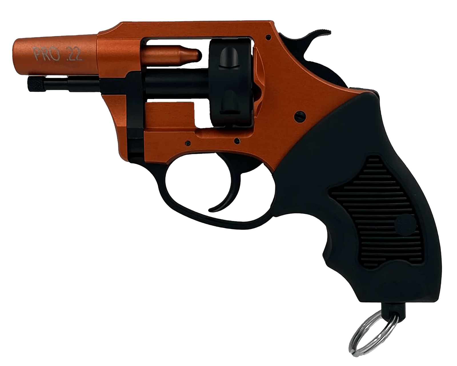 Charter Arms 82290 Pro 22  22 Blank, 6rd Orange Cerakote Frame, Black Rubber Grips