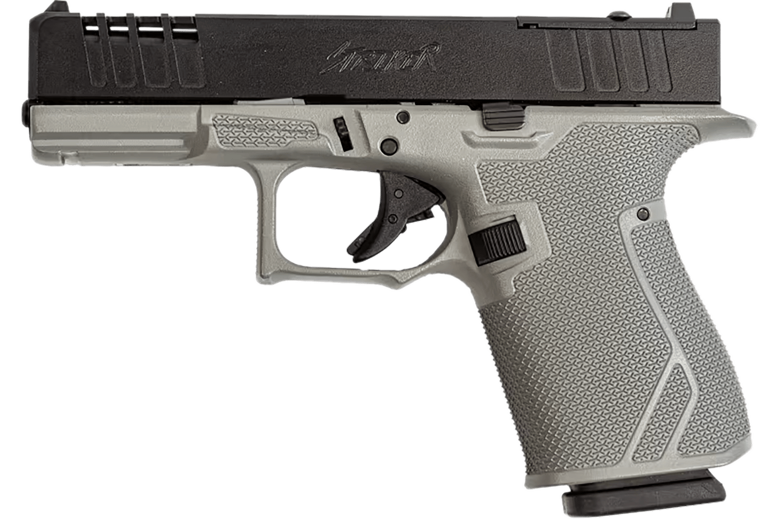 Great Lakes Firearms GL19SRK Striker  9mm 15+1 4" Front/Rear Serrations Cerakote Bull Shark Gray