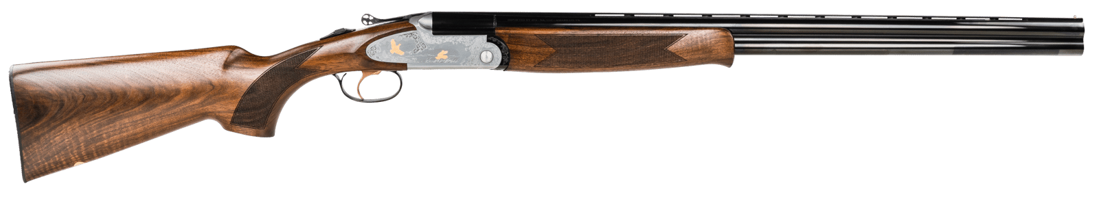 F.A.I.R. FRS6922028 SLX 692 Gold Full Size 20 Gauge Break Open 3" 2rd 28" Blued Over/Under Vent Rib Barrel, Silver Stainless Steel w/Gold Engraved Receiver, Fixed Walnut Stock, Right Hand