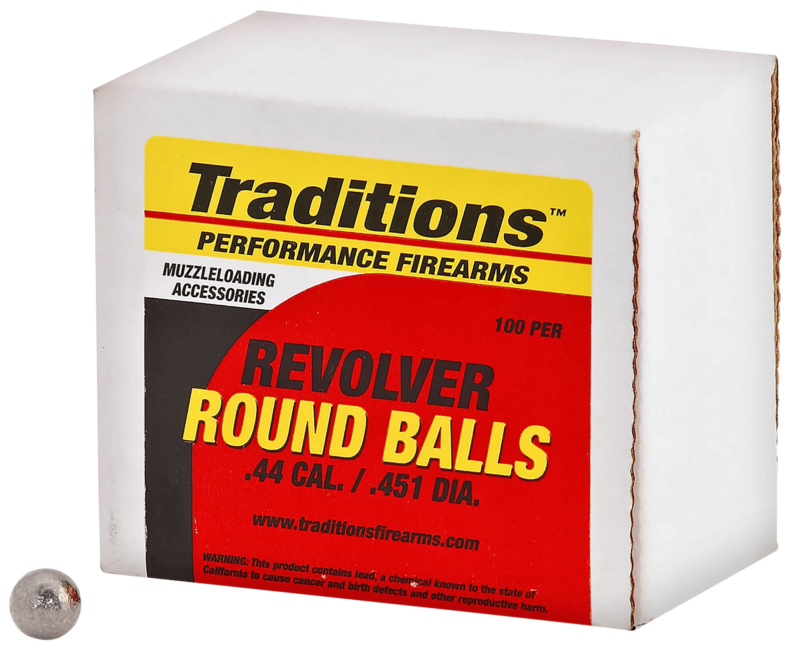 Traditions A1642 Revolver  44Cal Lead Ball 140gr 100/Box