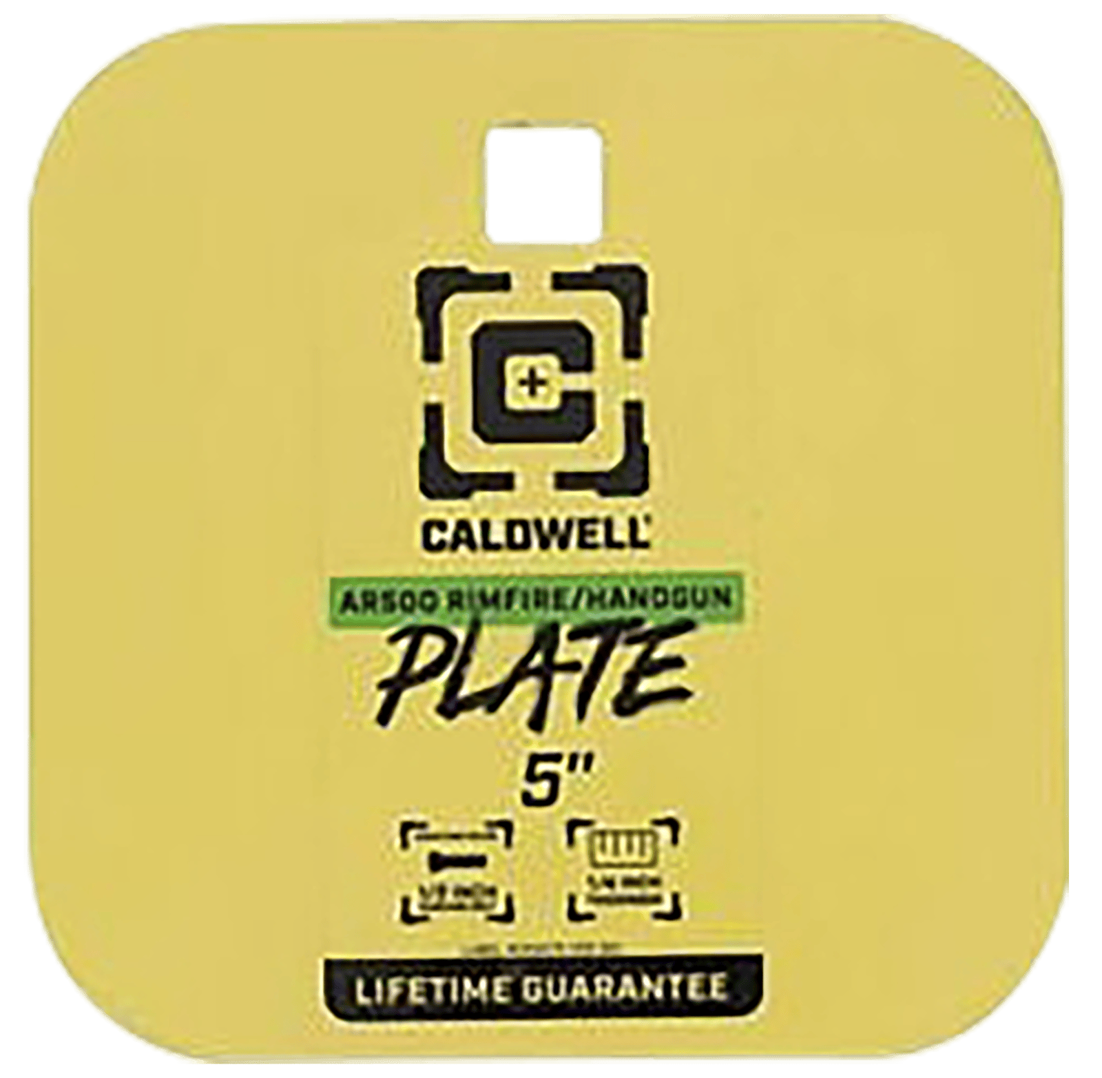 Caldwell 4002311   5" Rimfire/Handgun Yellow AR500 Steel Gong 1/4" Thick