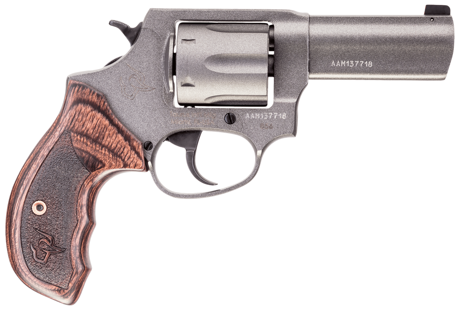 Taurus 2-8563CNS 856 Defender Small 38 Special +P 6 Shot 3" Tungsten Cerakote Stainless Steel Barrel, Cylinder & Frame, Altamont Wood Grip, Transfer Bar Safety, Exposed Hammer
