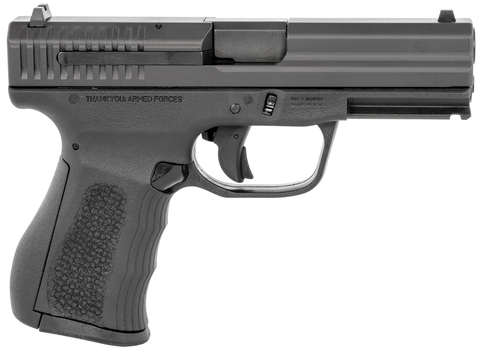 FMK G9C1G2BSS 9C1 G2 9mm Luger 14+1 4" Black Stainless Steel Barrel, Black Serrated Carbon Steel Slide, Black Polymer Frame w/Picatinny Rail, Black Backstrap Grip