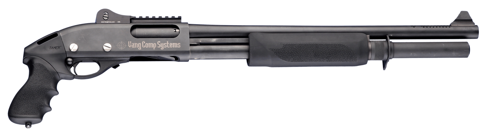 Hogue 08715 Tamer Pistol Grip & Forend Black Rubber with Finger Grooves, Polymer Forend for Remington 870
