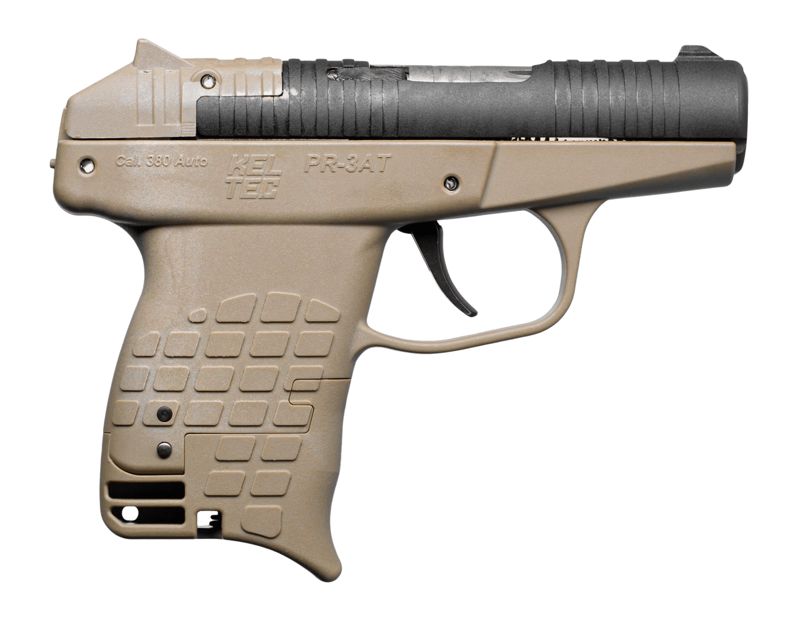 Kel-Tec PR3ATTAN PR-3AT Compact Frame 380 ACP 13+1 2.85" Black Rotating Barrel Shroud, Tan Polymer Frame
