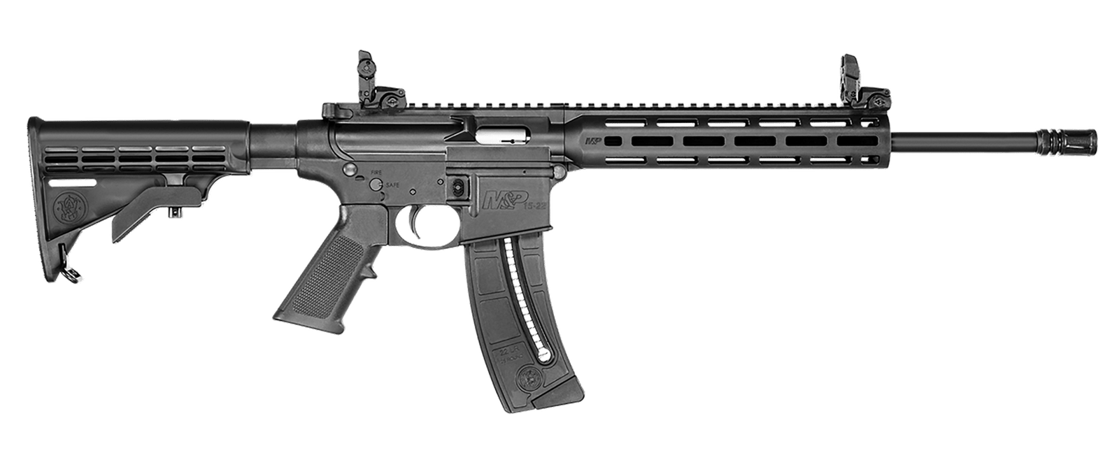 Smith & Wesson 10208 M&P15 Sport 22 LR 25+1 16.50" Matte Black Carbon Steel Barrel & Picatinny Rail Aluminum Receiver, 10" Magpul M-LOK Handguard, 6 Position CAR Black Synthetic Stock, Black Polymer G