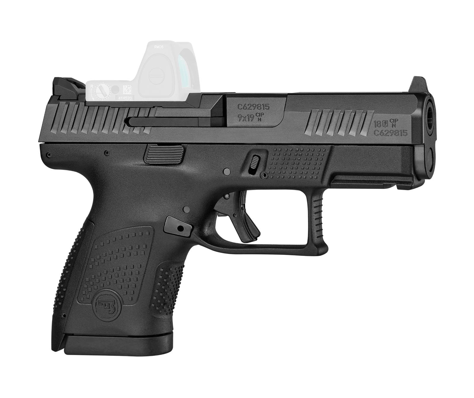 CZ-USA 91568 P-10 S  Sub-Compact Frame 9mm Luger 12+1 3.50" Black Steel Barrel, Black Nitride Optic Ready/Serrated Steel Slide, Black Polymer Frame w/Picatinny Rail