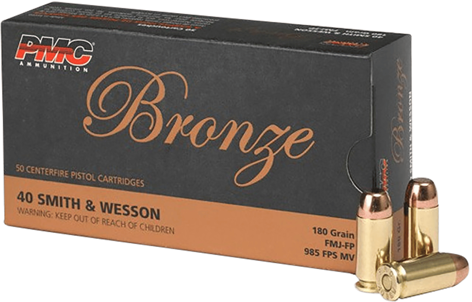 PMC 40E Bronze  40S&W 180gr Full Metal Jacket Flat Point 50 Per Box/20 Case