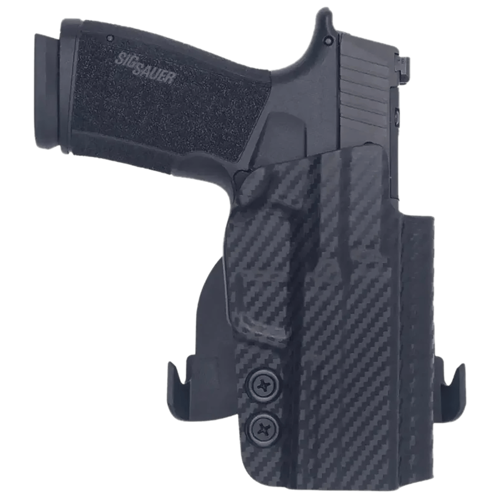 Rounded Gear SSRP365XMACROTLR7SUBCF  Paddle Holster OWB Black Carbon Fiber Kydex Fits Sig P365 X Macro Right Hand