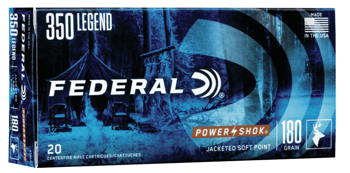 Federal 350LA Power-Shok  350Legend 180gr Jacketed Soft Point 20 Per Box/10 Case
