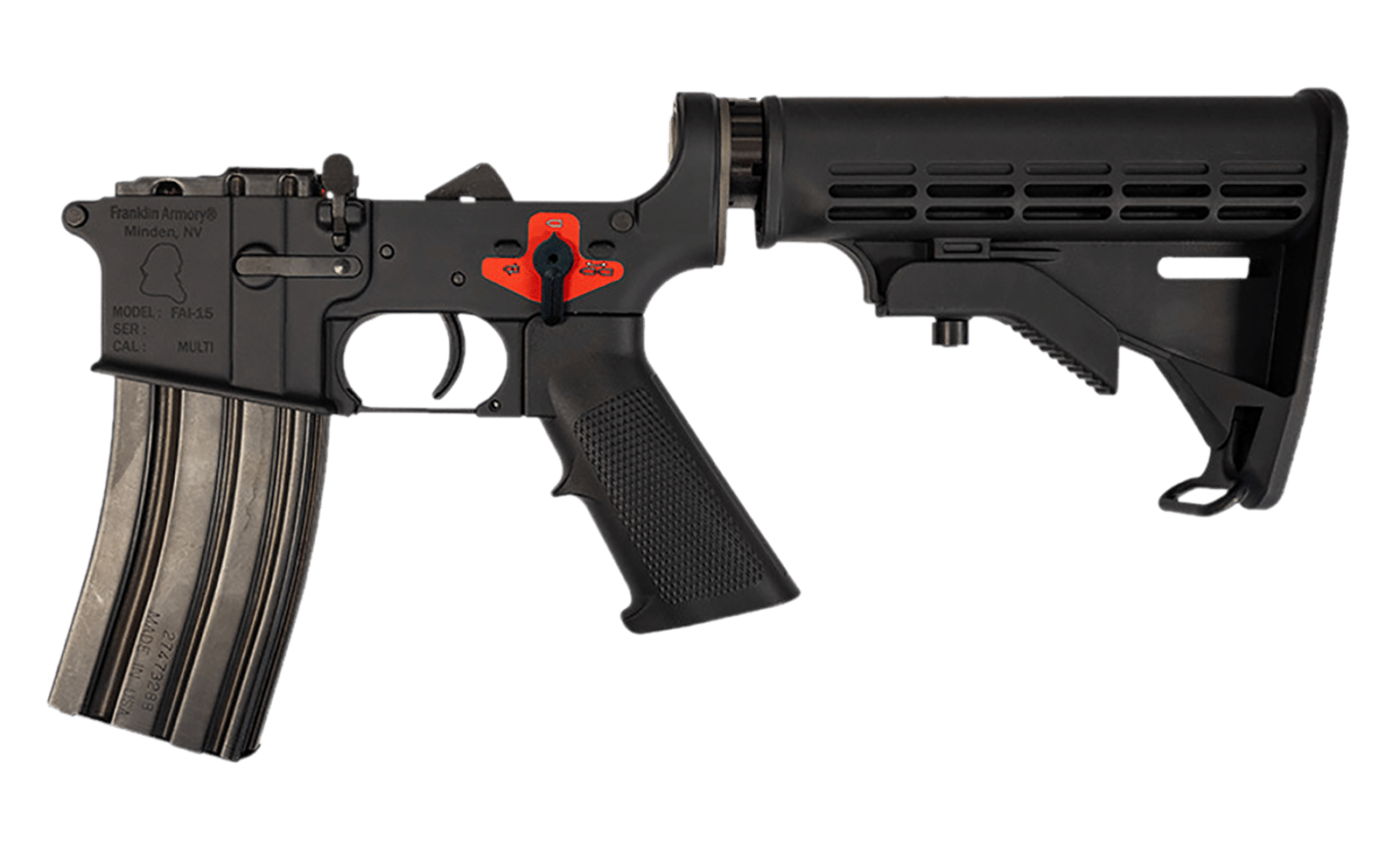 Franklin Armory 0020024BLK BFSIII  Aluminum Black Hardcoat Anodize Black A2 Pistol Grip for M4